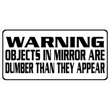 Warning Objects In The Mirror Are Dumber Than They Appear Photo License Plate